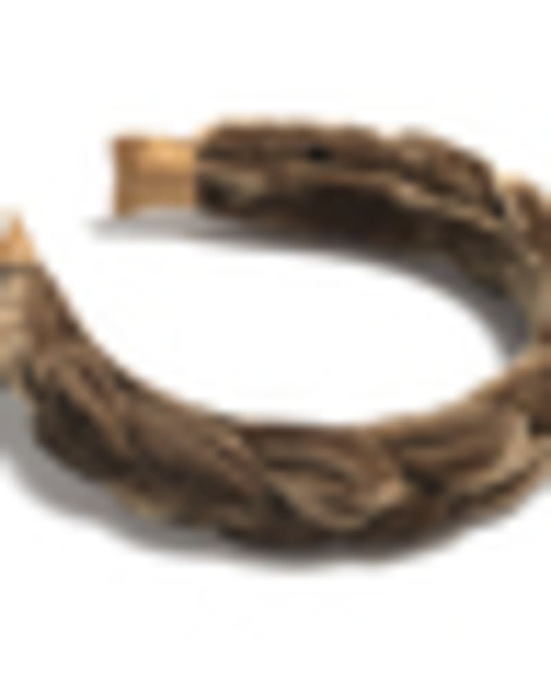 Front of a size None Braided Velvet Headband in Mushroom by Shiraleah. | dia_product_style_image_id:243111